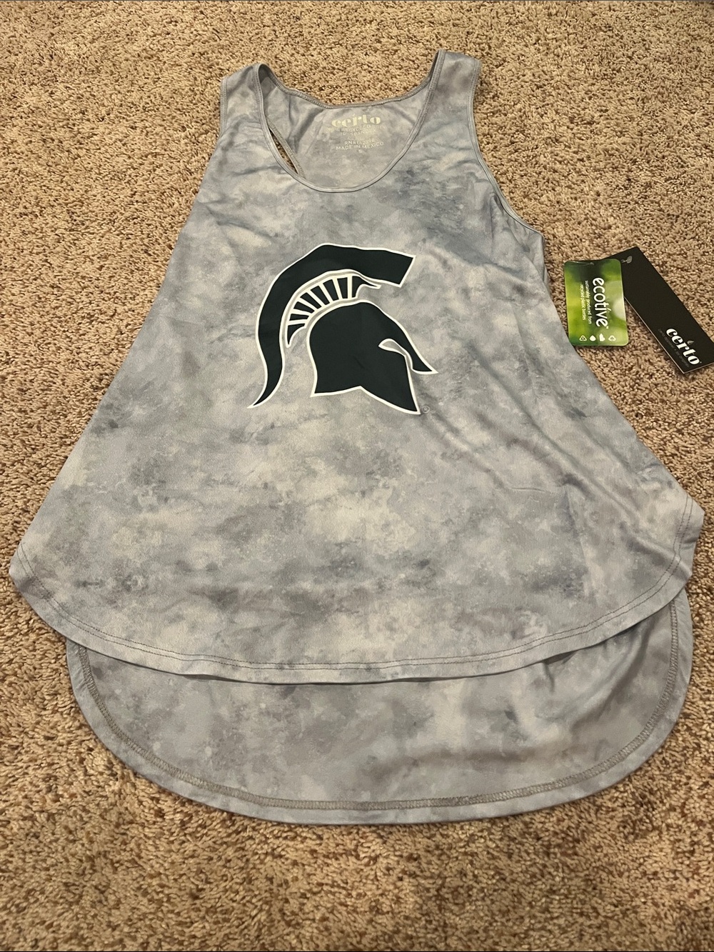 Women's Gray Tie-Dye Spartan Razorback Tank Top